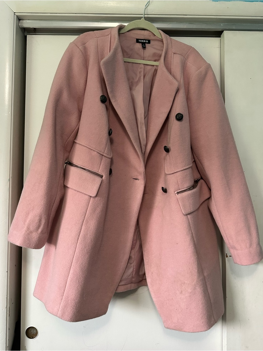 torrid Blush Pink Double-Breasted Pea Coat